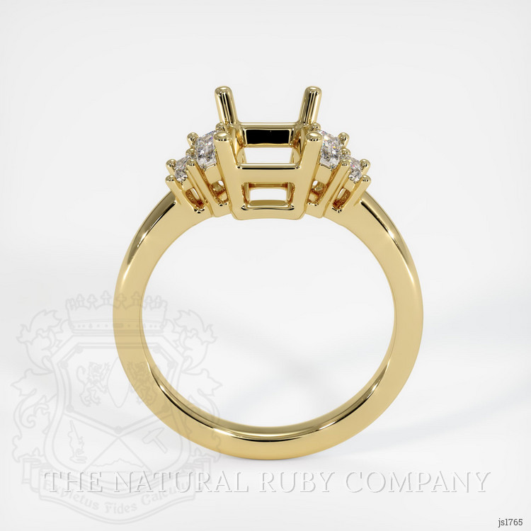 18K Yellow Gold Accent Stones Ring Setting