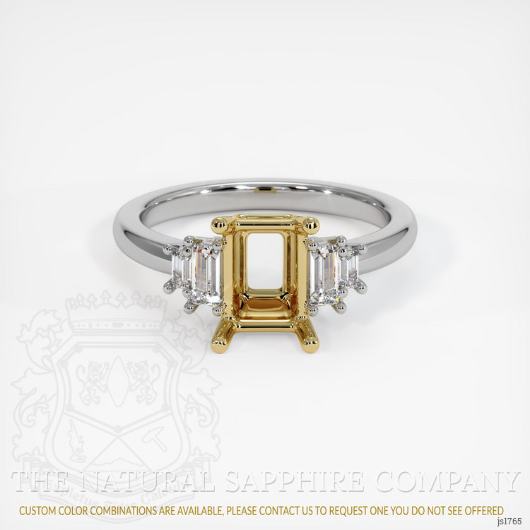 14K Yellow & White Accent Stones Ring Setting