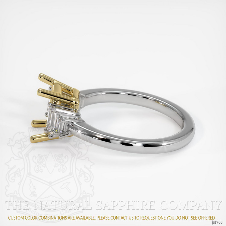 18K Yellow & White Accent Stones Ring Setting