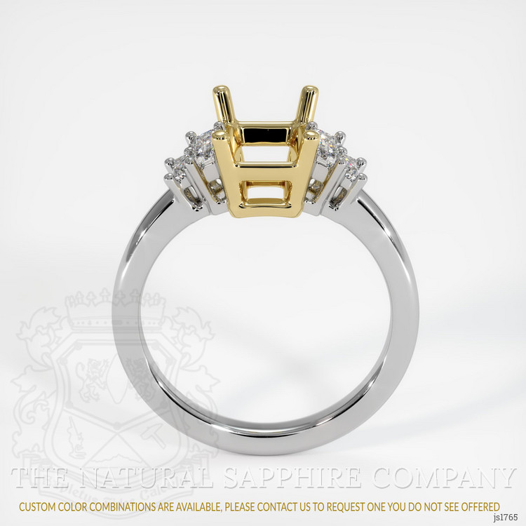18K Yellow & White Accent Stones Ring Setting