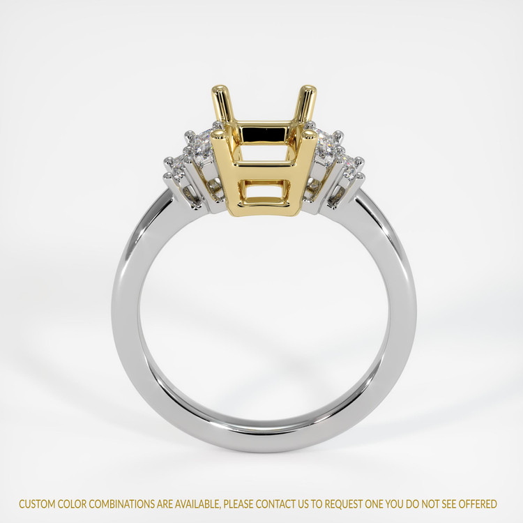 18K Yellow & White Accent Stones Ring Setting