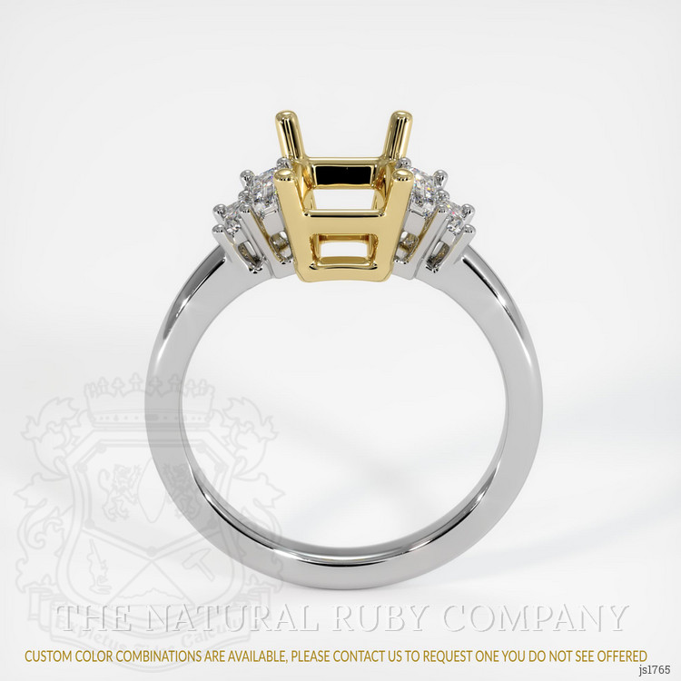 18K Yellow & White Accent Stones Ring Setting