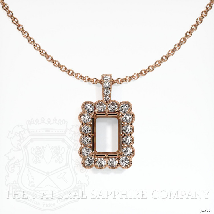 14K Rose Gold Antique Style Pendant Setting