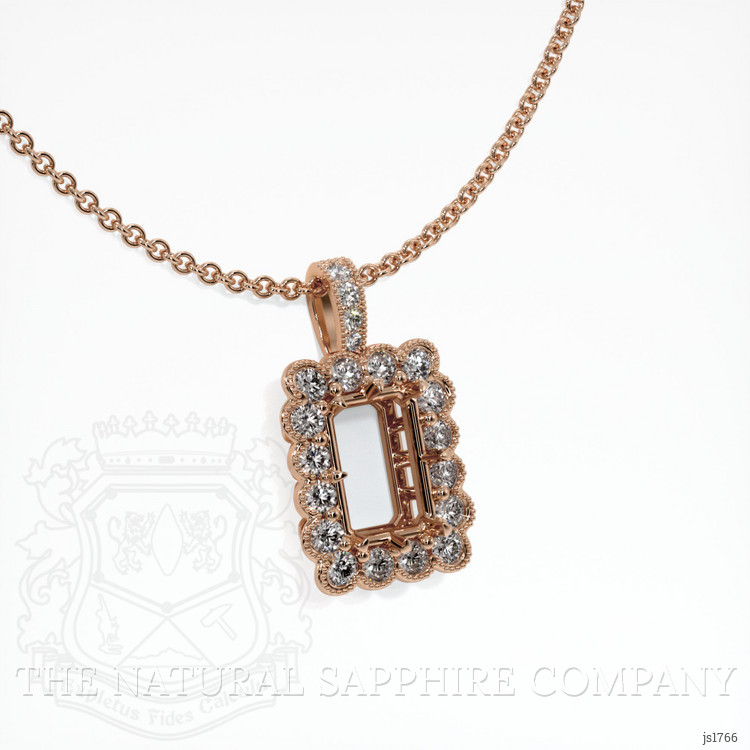14K Rose Gold Antique Style Pendant Setting