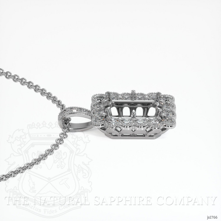 10K White Gold Antique Style Pendant Setting