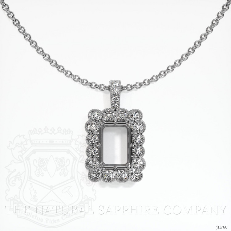 18K White Gold Antique Style Pendant Setting