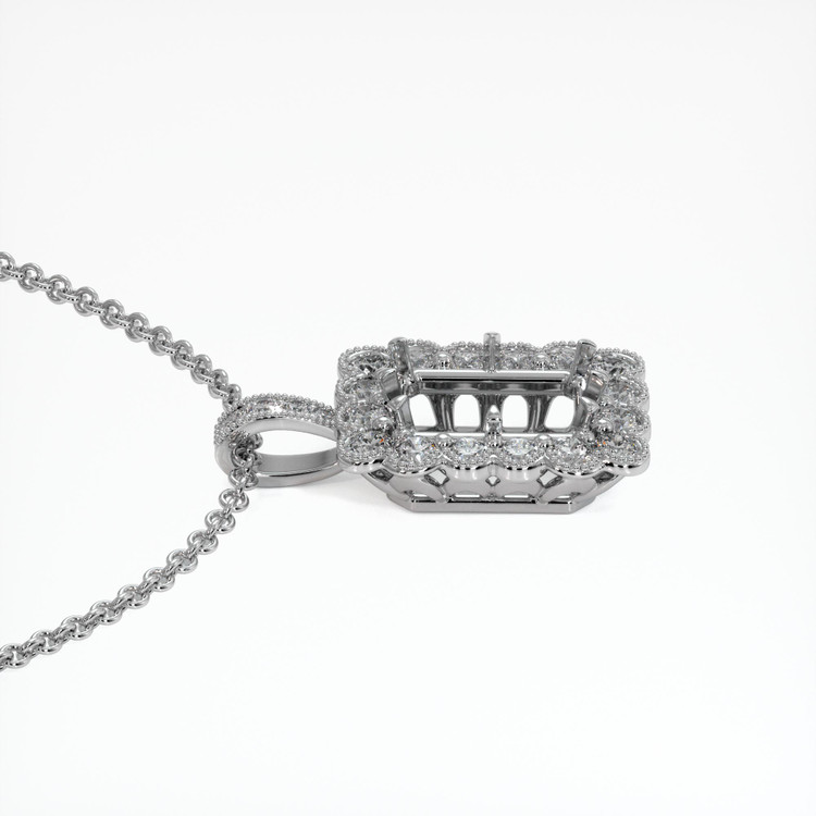 18K White Gold Antique Style Pendant Setting