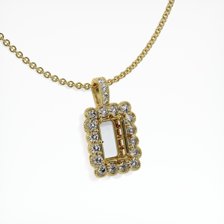 14K Yellow Gold Antique Style Pendant Setting