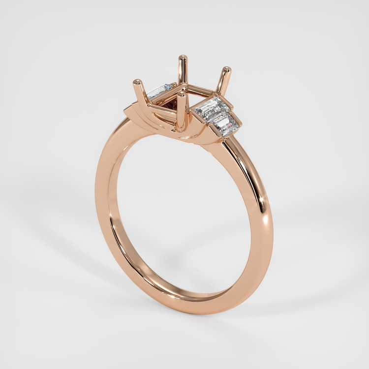 14K Rose Gold Accent Stones Ring Setting