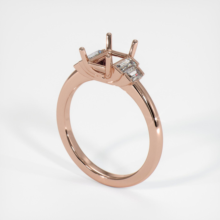 14K Rose Gold Accent Stones Ring Setting