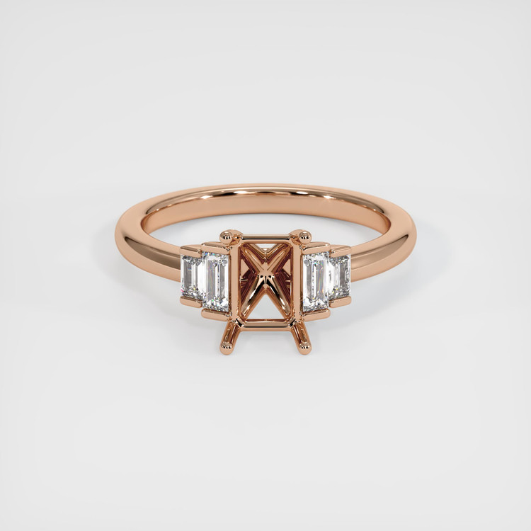 14K Rose Gold Accent Stones Ring Setting