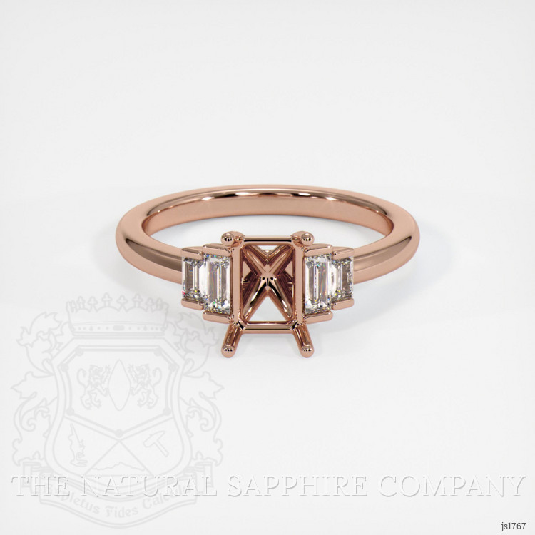 14K Rose Gold Accent Stones Ring Setting