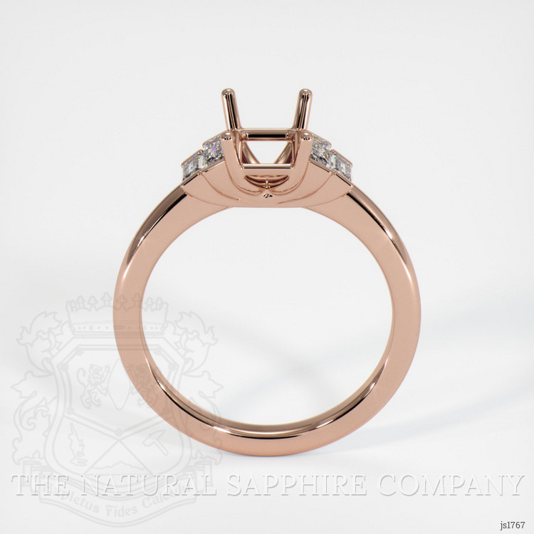 14K Rose Gold Accent Stones Ring Setting