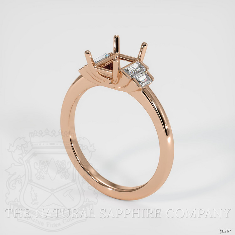 18K Rose Gold Accent Stones Ring Setting