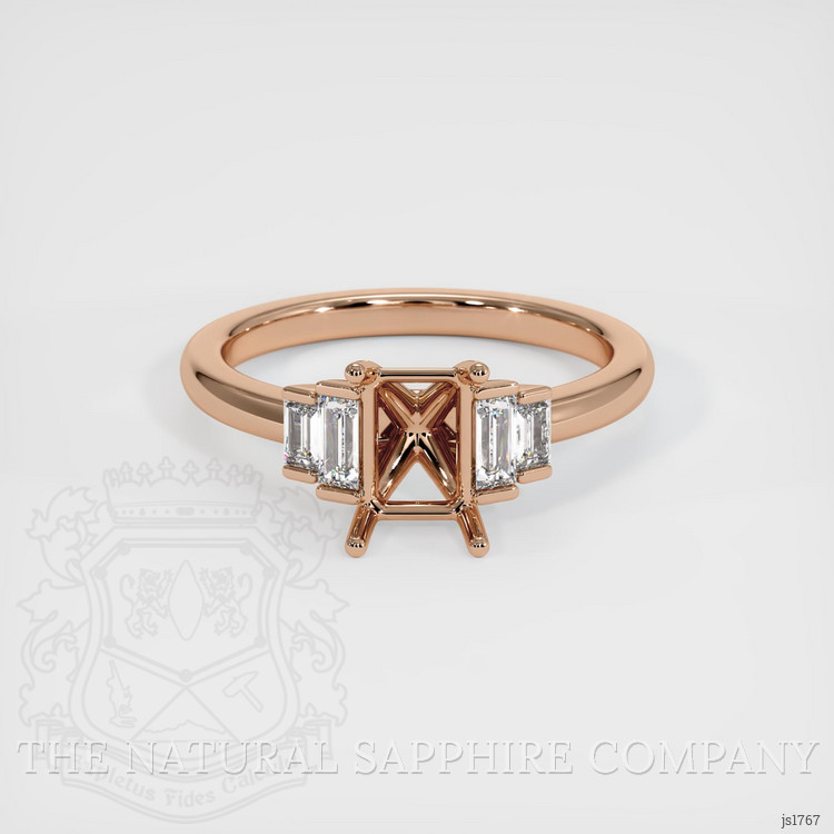 18K Rose Gold Accent Stones Ring Setting