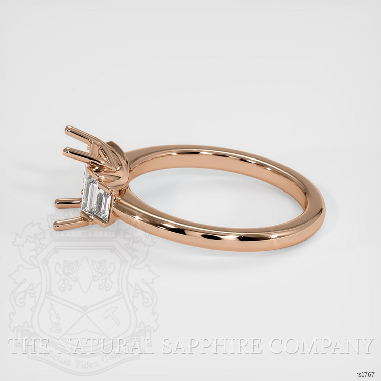 18K Rose Gold Accent Stones Ring Setting