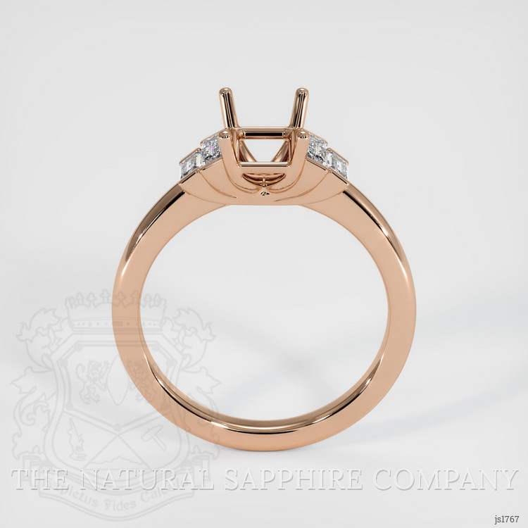 18K Rose Gold Accent Stones Ring Setting