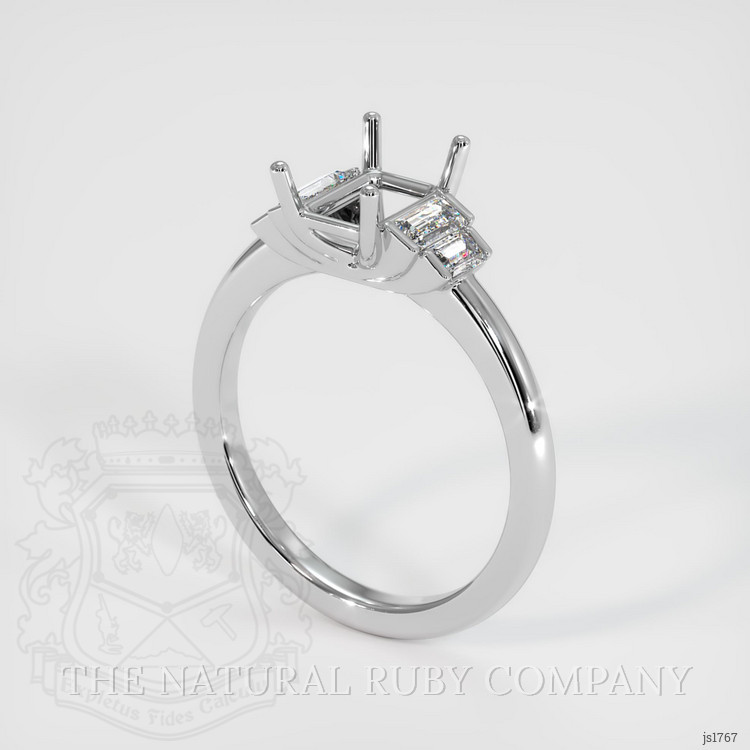 10K White Gold Accent Stones Ring Setting