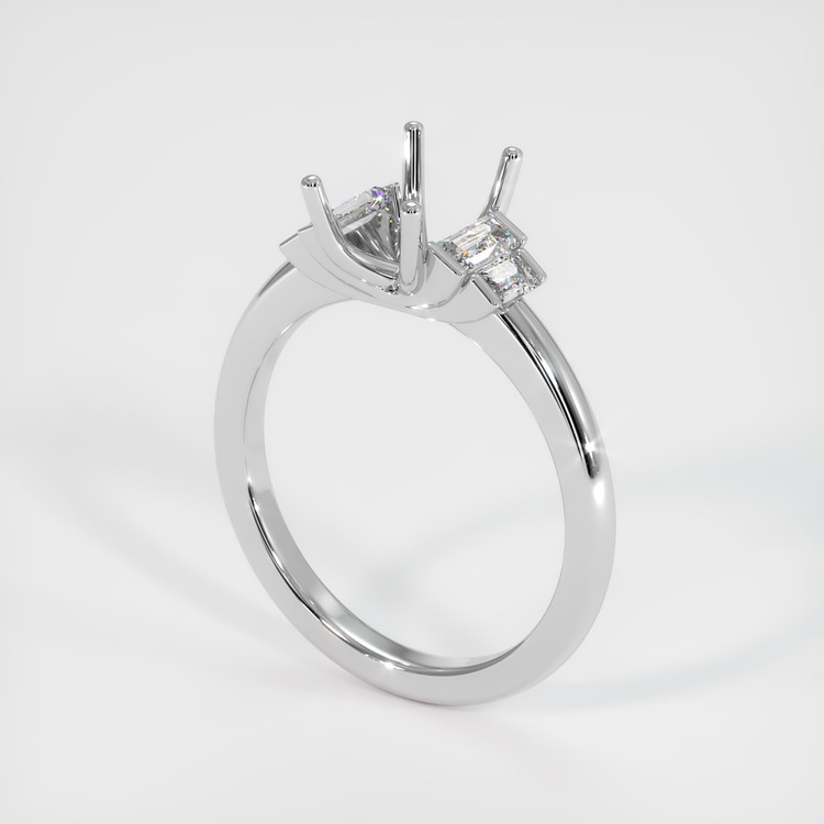 14K White Gold Accent Stones Ring Setting