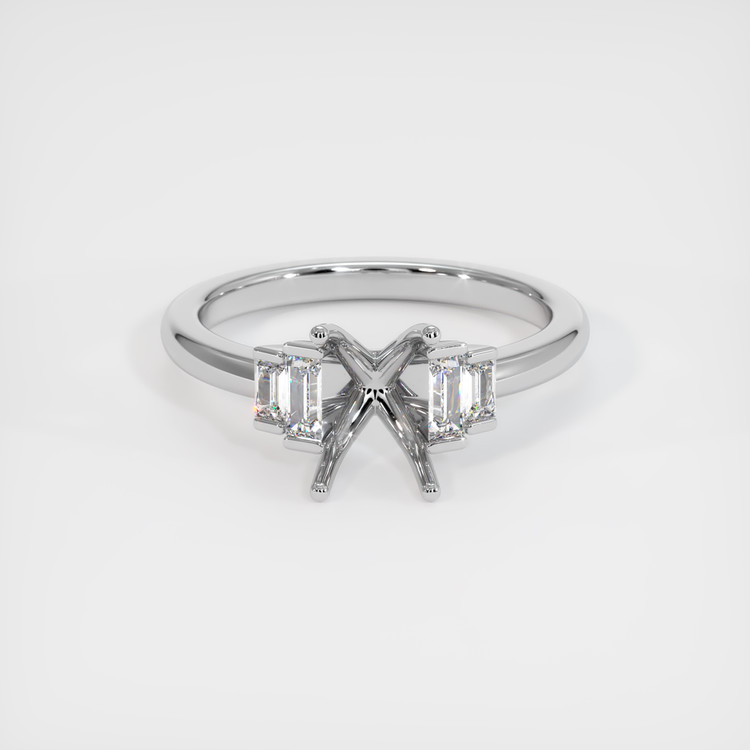 14K White Gold Accent Stones Ring Setting