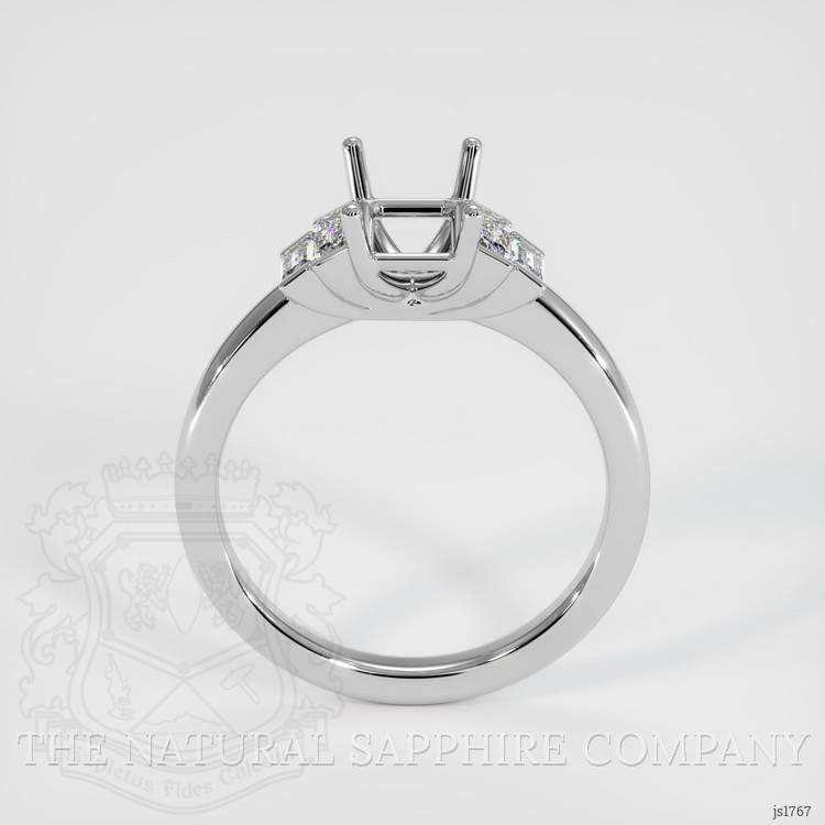 14K White Gold Accent Stones Ring Setting