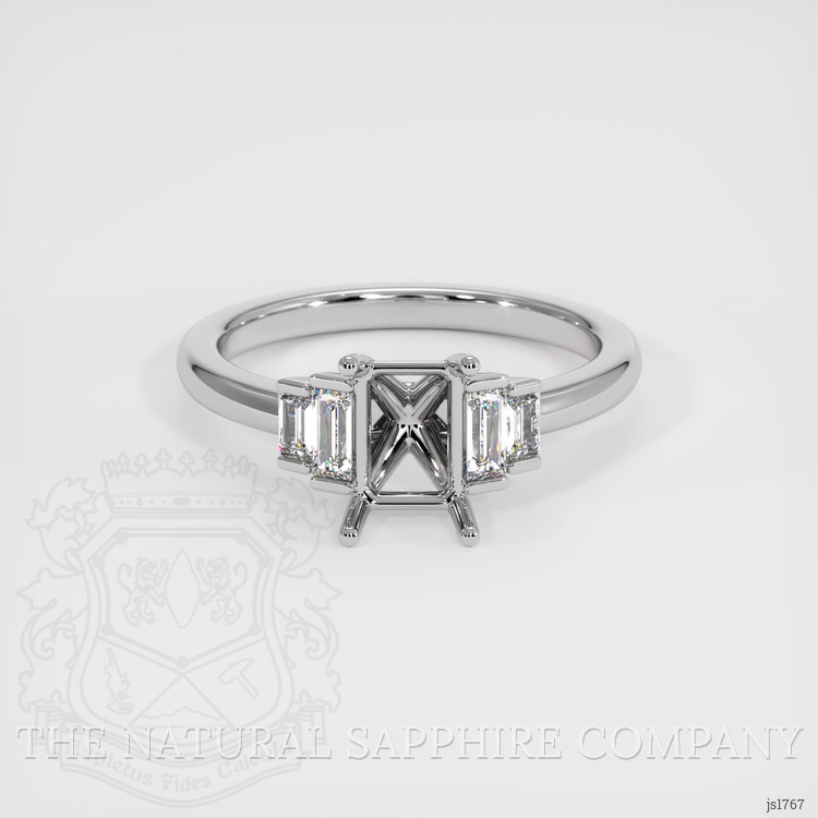 18K White Gold Accent Stones Ring Setting