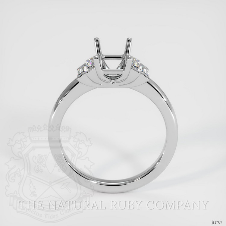 18K White Gold Accent Stones Ring Setting