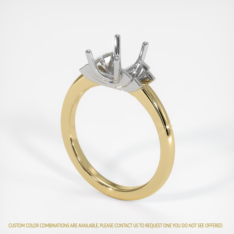 14K White & Yellow Accent Stones Ring Setting