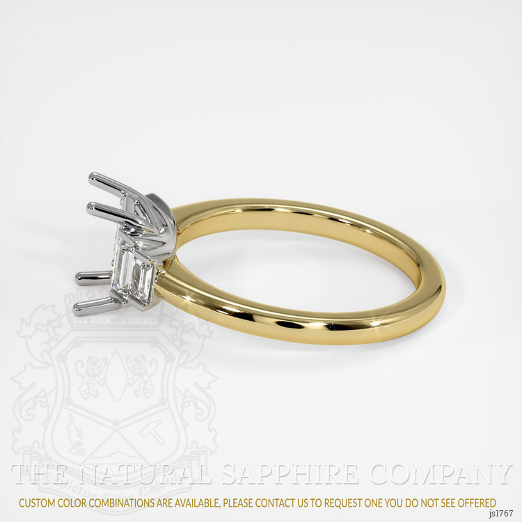 14K White & Yellow Accent Stones Ring Setting