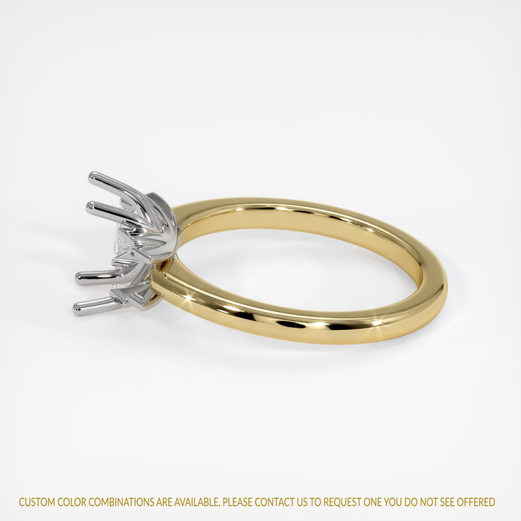 14K White & Yellow Accent Stones Ring Setting