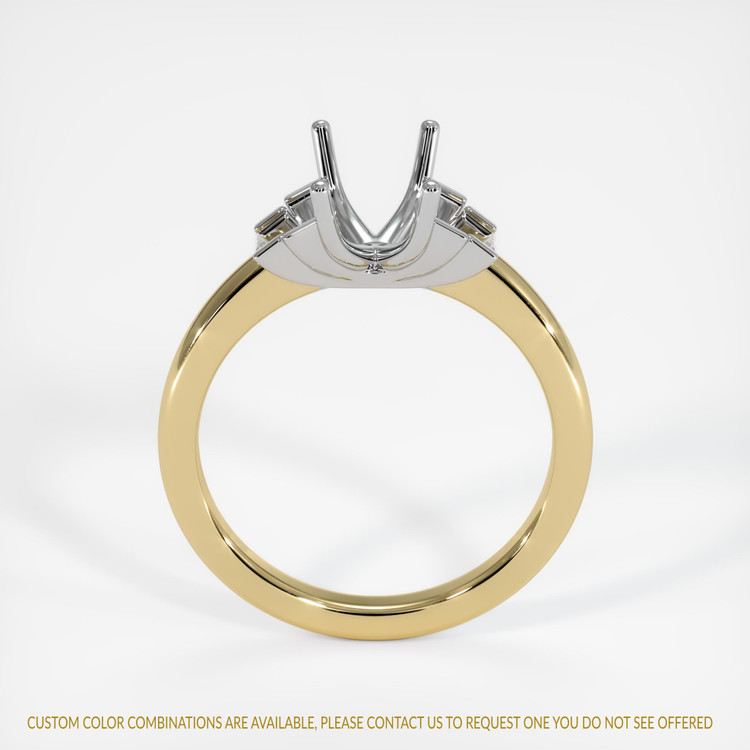 14K White & Yellow Accent Stones Ring Setting