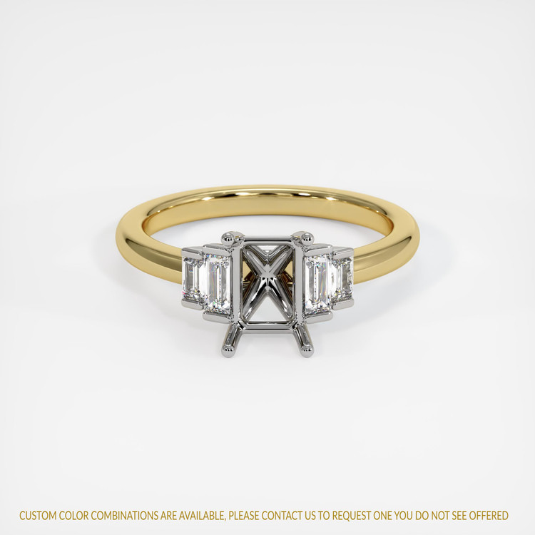 18K White & Yellow Accent Stones Ring Setting