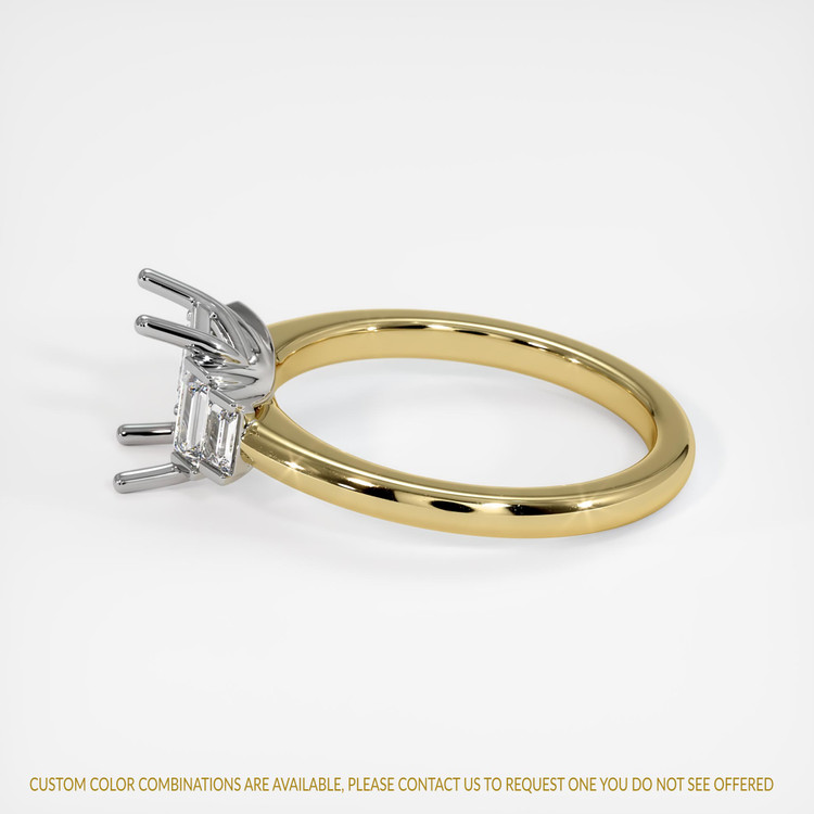 18K White & Yellow Accent Stones Ring Setting