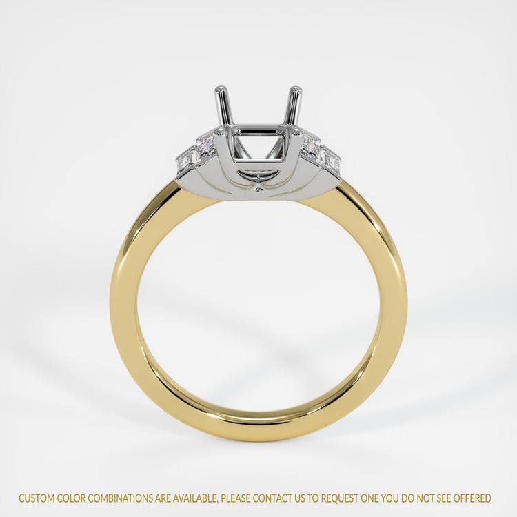 18K White & Yellow Accent Stones Ring Setting