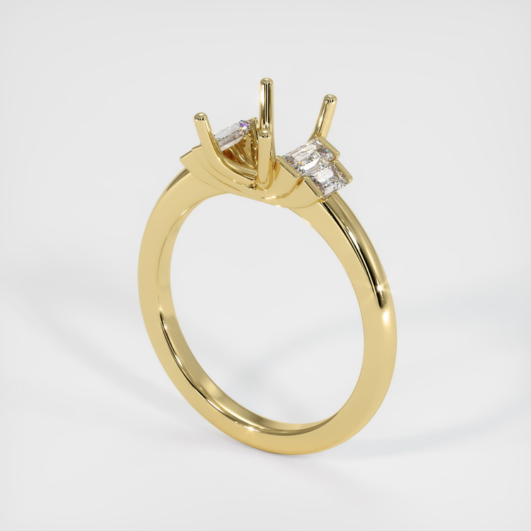 14K Yellow Gold Accent Stones Ring Setting