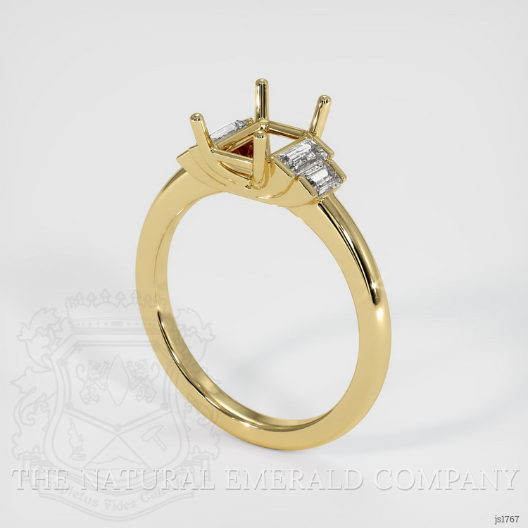 18K Yellow Gold Accent Stones Ring Setting