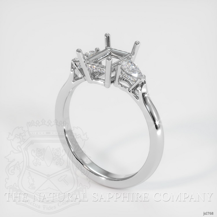 Platinum 950 Three Stone Ring Setting