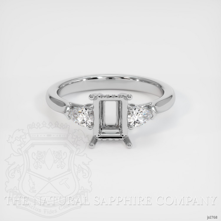 Platinum 950 Three Stone Ring Setting