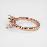 14K Rose Gold Three Stone Ring Setting Image