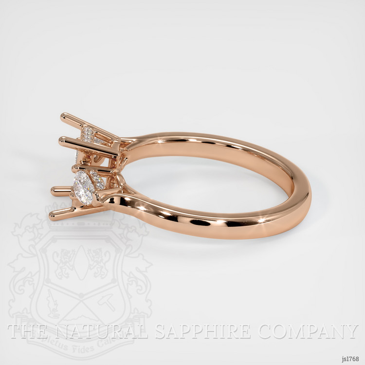 14K Rose Gold Three Stone Ring Setting