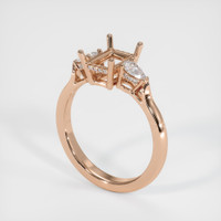 18K Rose Gold Three Stone Ring Setting Image