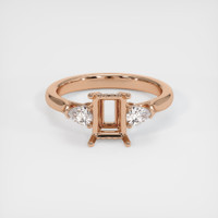 18K Rose Gold Three Stone Ring Setting Image