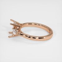 18K Rose Gold Three Stone Ring Setting Image