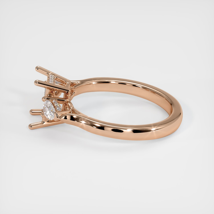 18K Rose Gold Three Stone Ring Setting