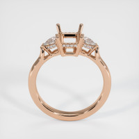 18K Rose Gold Three Stone Ring Setting Image