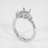 14K White Gold Three Stone Ring Setting Image