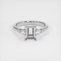 14K White Gold Three Stone Ring Setting Image