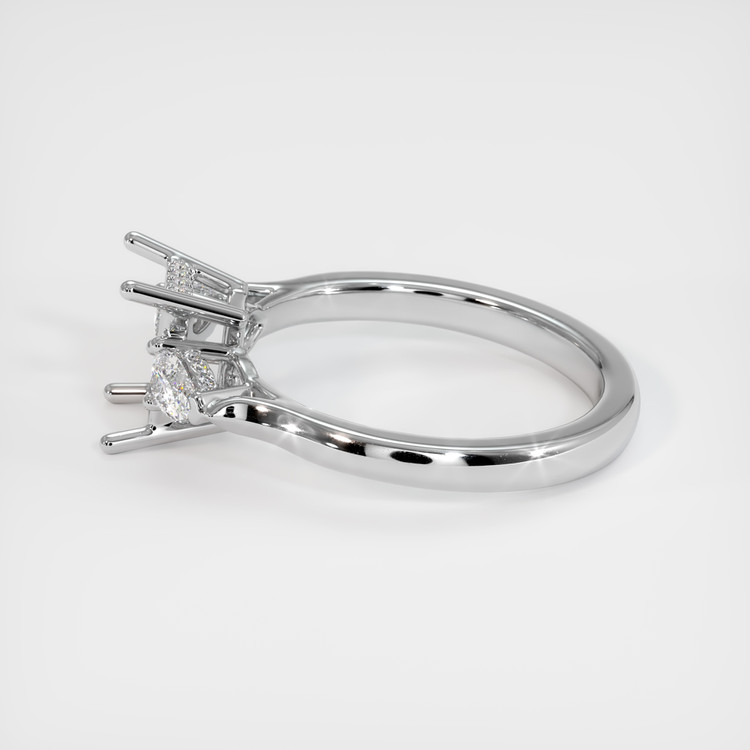 18K White Gold Three Stone Ring Setting