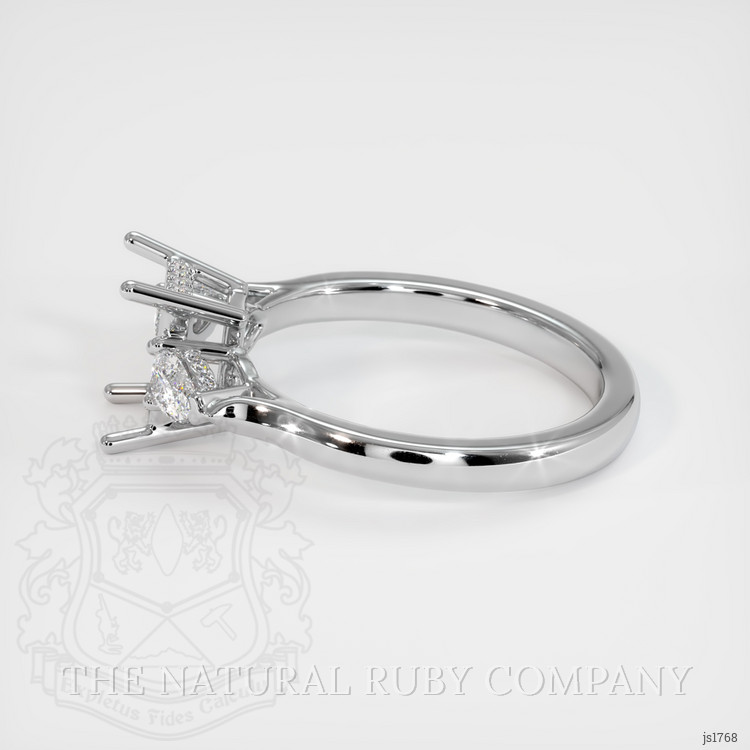 18K White Gold Three Stone Ring Setting