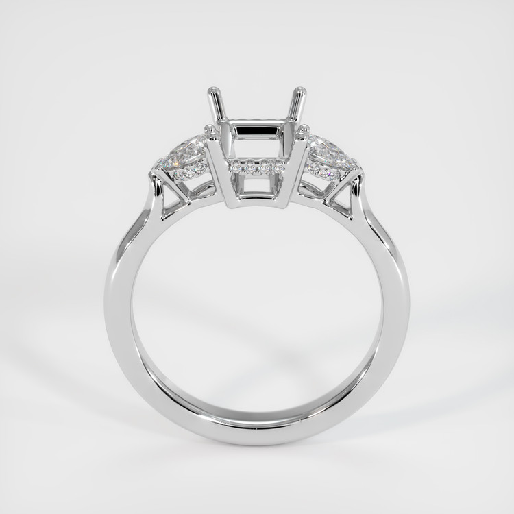 18K White Gold Three Stone Ring Setting
